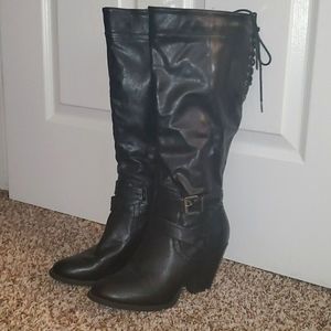 Knee High Black Heel Boots